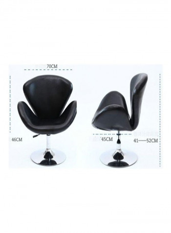 Modern Minimalist Fashion Short Rotary Chair Black/Silver 79 x 55 x 75cm