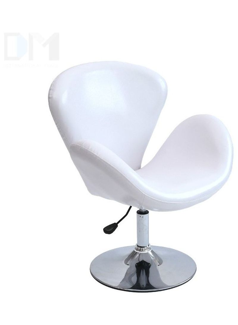 Modern Minimalist Fashion Short Rotary Chair White/Silver 79 x 55 x 75cm