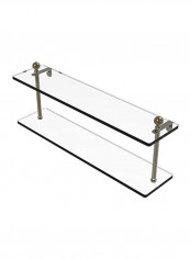 Two Tiered Glass Shelf Clear/Golden 22inch