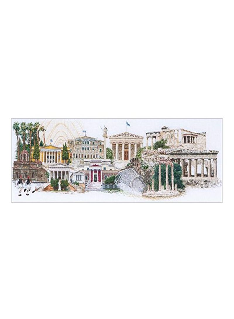 Athens Counted Cross Stitch Kit Yellow/White/Green
