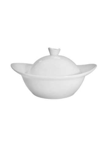 Porcelain Bowl With Lid White 5.6x4.8x3inch