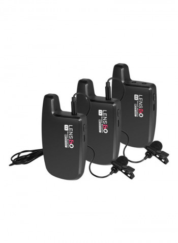 Portable Wireless Lavalier Microphone Mic Transmitter And Receiver System DD1482 Black/Red