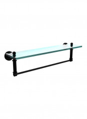 Glass Shelf With Integrated Towel Bar Black/Clear 22x5x5inch