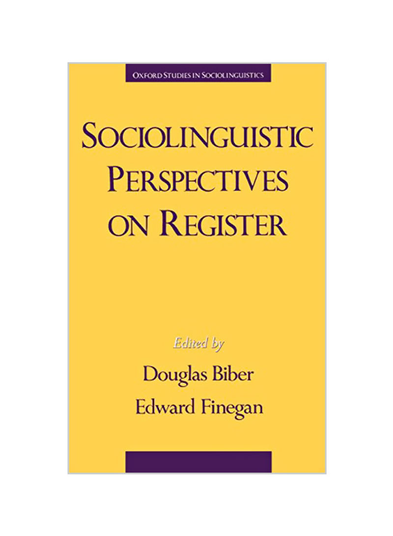 Sociolinguistic Perspectives On Register Hardcover