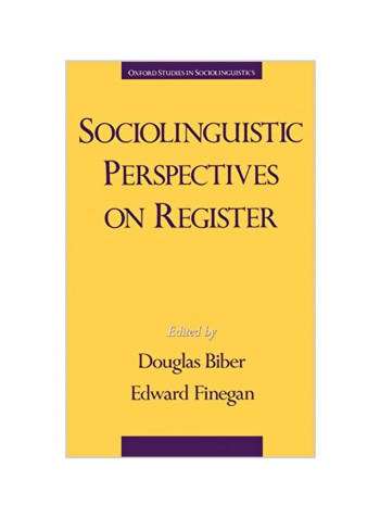Sociolinguistic Perspectives On Register Hardcover