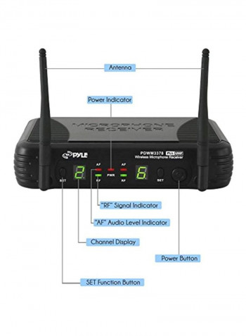 Wireless Microphone Receiver PDWM3378 Black/Silver
