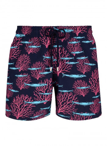 Moon Printed Swim Shorts Navy