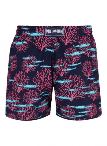 Moon Printed Swim Shorts Navy