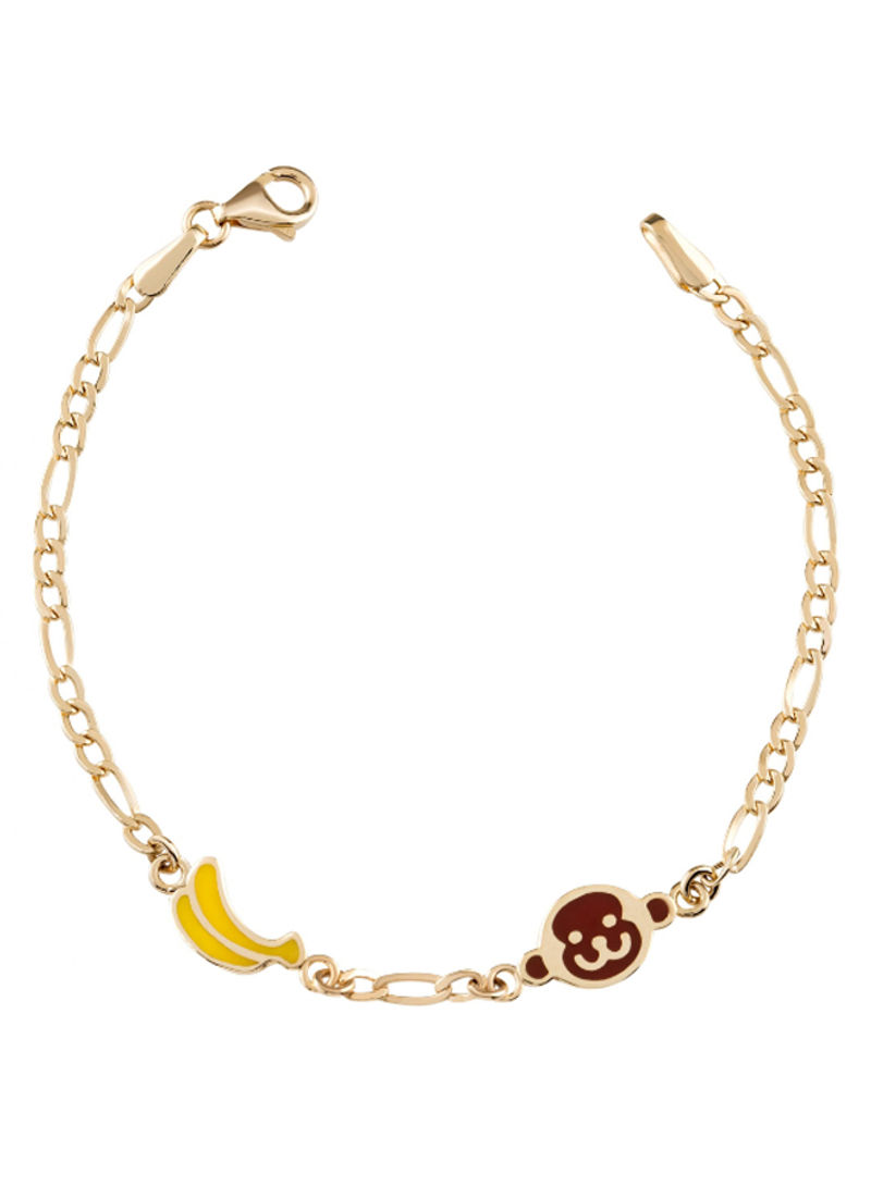 18K Gold Monkey Chain Bracelet