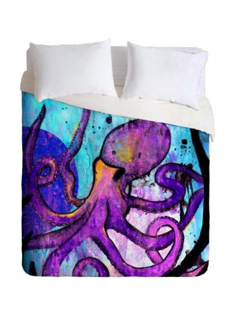 Sophia Buddenhagen Octopus Printed Duvet Cover Polyester Purple/Blue/Black Queen