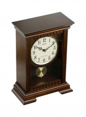 Chiming Mantel Clock Brown/White/Gold 13x9.25x4.75inch