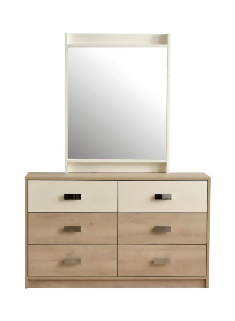 Passi Dresser With Mirror Light Destina/Metalic Pearl/Clear 128x178x39.7cm