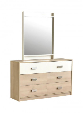 Passi Dresser With Mirror Light Destina/Metalic Pearl/Clear 128x178x39.7cm