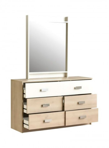 Passi Dresser With Mirror Light Destina/Metalic Pearl/Clear 128x178x39.7cm