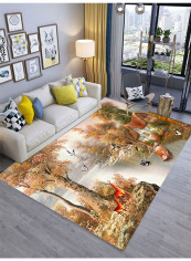 3D Maple Leaves Pattern Anti-Slip Supple Mat Multicolour 160x230centimeter