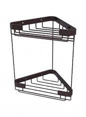 Double Tier Corner Shower Basket Black 9.7x6.2x1.7inch