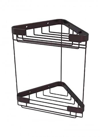 Double Tier Corner Shower Basket Black 9.7x6.2x1.7inch