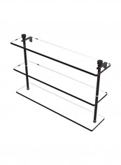 Foxtrot Collection Triple Tiered Glass Shelf Clear 22inch