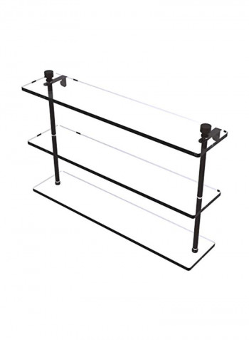 Foxtrot Collection Triple Tiered Glass Shelf Clear 22inch