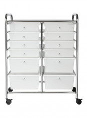 12-Drawer Storage Cart Clear/Silver/Black 15x25x32inch reviews 12-Drawer Storage Cart Clear/Silver/Black 15x25x32inch