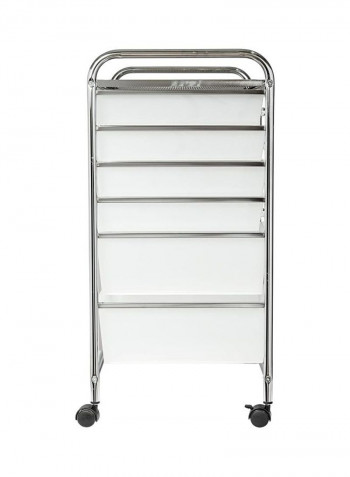 12-Drawer Storage Cart Clear/Silver/Black 15x25x32inch
