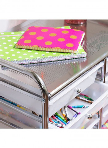 12-Drawer Storage Cart Clear/Silver/Black 15x25x32inch