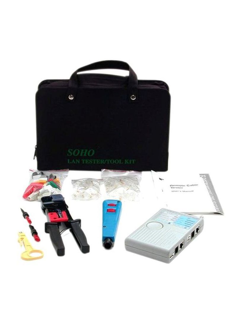 Network Installer Tool Kit With Carrying Case Black