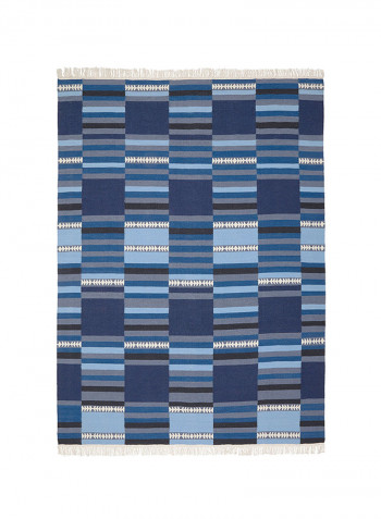 Flatwoven Handmade Area Rug Blue 240 x 170centimeter