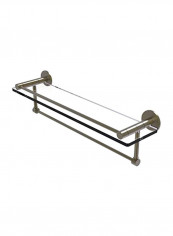 Fresno Collection Vanity Rail And Integrated Towel Bar Glass Shelf Grey/clear 22inch