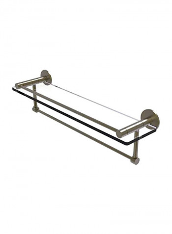 Fresno Collection Vanity Rail And Integrated Towel Bar Glass Shelf Grey/clear 22inch