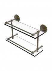 Monte Carlo Double Tier Bathroom Shelf Silver/Clear 16inch