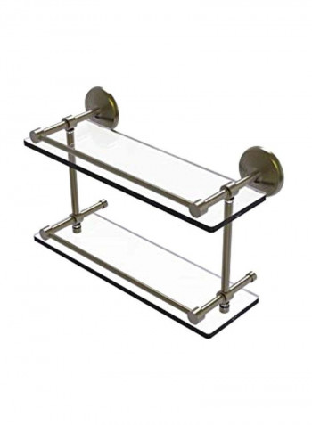 Monte Carlo Double Tier Bathroom Shelf Silver/Clear 16inch