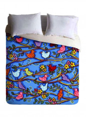 Printed Duvet Cover Polyester Pink/Green/Yellow King