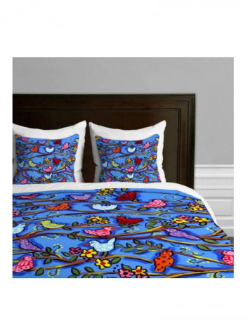 Printed Duvet Cover Polyester Pink/Green/Yellow King