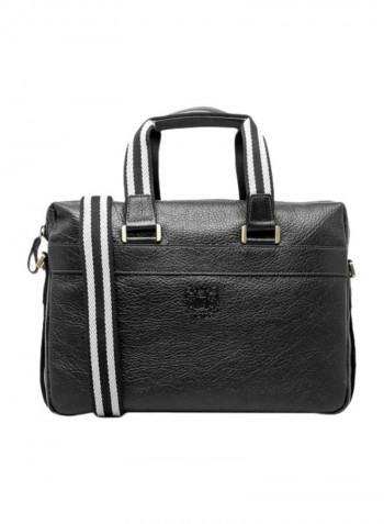 Leather Messenger Bag Black