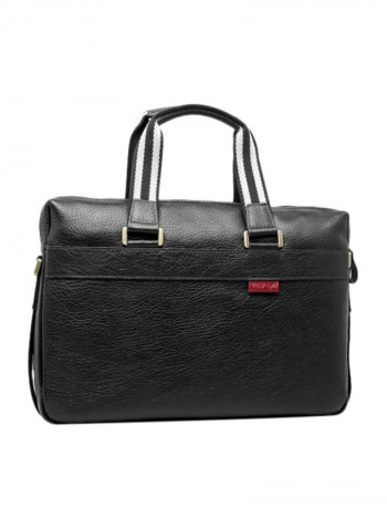 Leather Messenger Bag Black