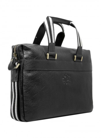 Leather Messenger Bag Black
