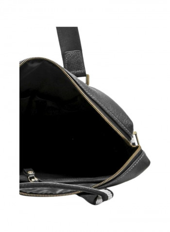 Leather Messenger Bag Black