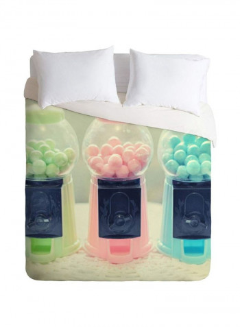 Printed Polyester Duvet Cover Pink/Blue/Green