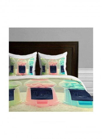 Printed Polyester Duvet Cover Pink/Blue/Green