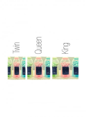 Printed Polyester Duvet Cover Pink/Blue/Green