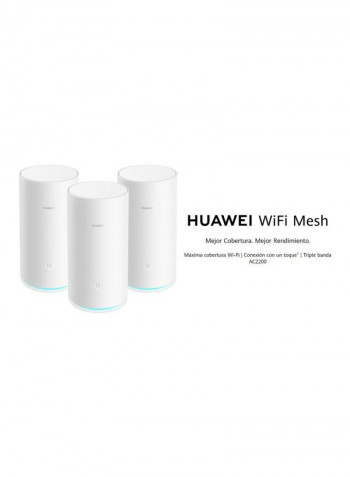 Pack of 3 WiFi Mesh 183.5x73.3x112mm White