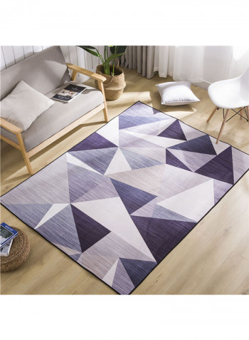 Geometric Pattern Mat Purple/Beige 190x230centimeter