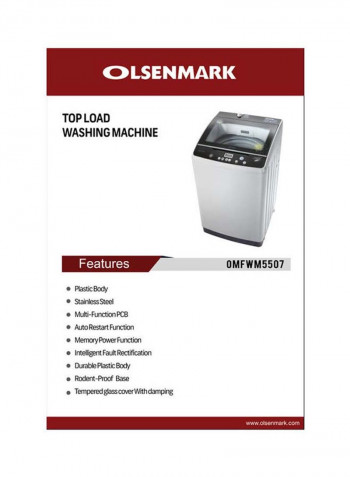 Fully Automatic Top Load Washing Machine 8.5KG 8.5 kg OMFWM5507 White