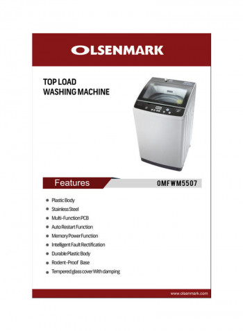 Fully Automatic Top Load Washing Machine 8.5KG 8.5 kg OMFWM5507 White