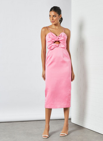 Cut Out Detail Strap Dress Rose