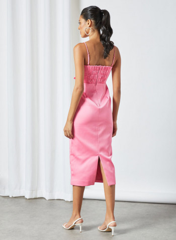 Cut Out Detail Strap Dress Rose