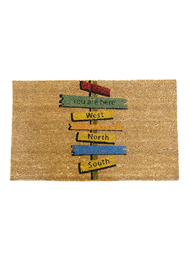 You Are Here Printed Doormat Multicolour