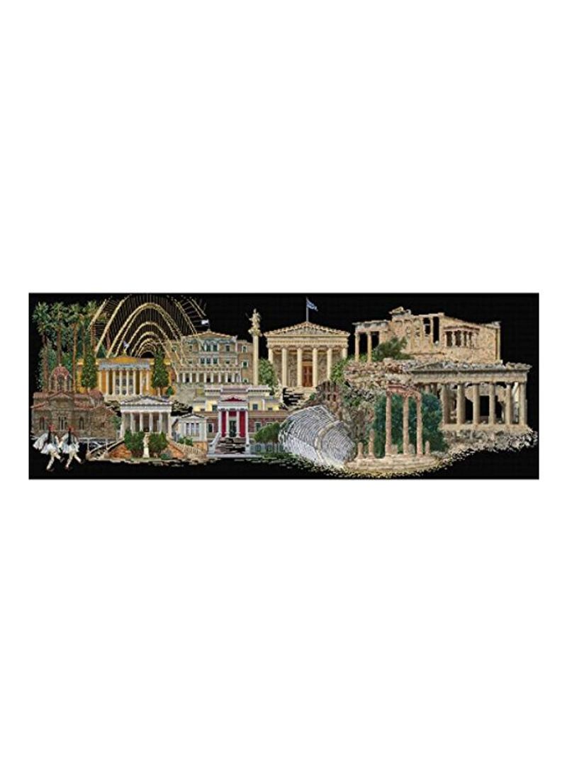 Athens Counted Cross Stitch Kit Beige/Green/Red