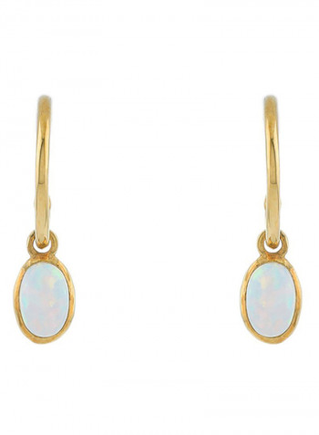 18 Karat Gold Opal Clip On Earrings